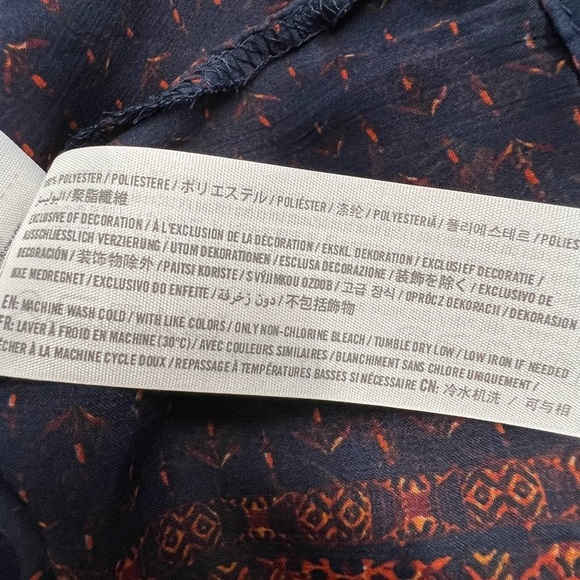 Abercrombie & Fitch Floral Babydoll Sheer Flowy Bohemian Hippie Top - Picture 9 of 10